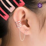  Hoa Tai Bạc 925 Kẹp Vành 4 Line Earcuff Earrings 1598EE 