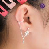  Hoa Tai Bạc 925 Kết Hợp Kiểu Kẹp Vành -  Earcuff String Kì Lân & Ngôi Sao Rơi Pearl Cuff & Unicorn String 2388BTH 