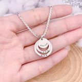  Engraved Family Name Necklace - Silver Circle Pendant - Mặt Dây Chuyền Tròn Khắc Tên Gia Đình Bạc 925 MDC380 