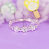  Kiềng Baby Bạc 99 - 3 Hoa Hướng Dương Silver SunFlowers K382 