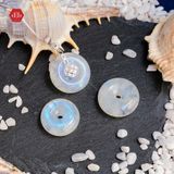  Mặt Dây Chuyền Khoen Bạc 925 Phối Đá Đồng Điếu Chiêu Tài Lộc Đá Ánh Trăng MoonStone 