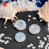  Mặt Dây Chuyền Khoen Bạc 925 Phối Đá Đồng Điếu Chiêu Tài Lộc Đá Ánh Trăng MoonStone 