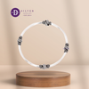 Kiềng Bạc 925 Oxy Hoá Đen Cá Tính - Black Wool Balls Braid Silver Bangle K202