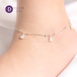  Lắc Chân Bạc 925 - Lắc Chân 4 Falling White Rose - Hoa Hồng Trắng Silver Anklet - Sterling Silver Ankle Bracelets - 353LCT 