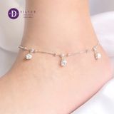  Lắc Chân Bạc 925 - Lắc Chân 4 Falling White Rose - Hoa Hồng Trắng Silver Anklet - Sterling Silver Ankle Bracelets - 353LCT 