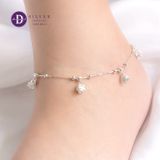  Lắc Chân Bạc 925 - Lắc Chân 4 Falling White Rose - Hoa Hồng Trắng Silver Anklet - Sterling Silver Ankle Bracelets - 353LCT 