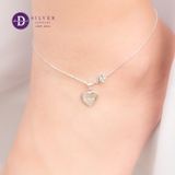  Lắc Chân Bạc 925 - Tag Trái Tim Chữ Love Heart 110LCT 