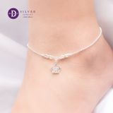  Lắc Chân Vương Miện Trái Tim Đính Đá - Lắc Chân Bạc 925 Sparkling Heart & Princess Crown 350LCH 