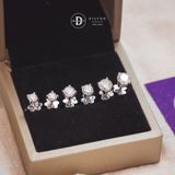  Bông Tai Đá Moissanite Kiểu 4 Chấu Chuôi Vặn Bạc 950 Xi Vàng Trắng Cao Cấp - Moissanite Silver Earrings MBT010 - MBT011 - MBT012 