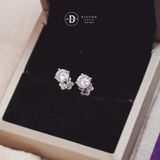  Bông Tai Đá Moissanite Kiểu 4 Chấu Chuôi Vặn Bạc 950 Xi Vàng Trắng Cao Cấp - Moissanite Silver Earrings MBT010 - MBT011 - MBT012 