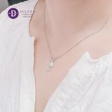  Dây Chuyền Nữ 3 Chiếc Lá Đính Đá Rơi-Dây Chuyền Bạc 925- Falling 3 Leafs -Silver 925 Ddreamer Jewelry 1140DCH 