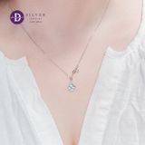  Dây Chuyền Nữ Trơn Dây Xích & Bi - Cỏ 4 Lá -Dây Chuyền Bạc 925-  Lucky Flower- Silver 925 Ddreamer Jewelry 035DCT 