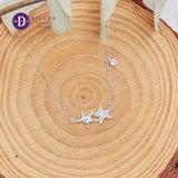  Dây Chuyền Nữ  2 Sao Biển & 1 Viên Đá Tòn Ten-Dây Chuyền Bạc 925-  Lucky Starfish --Silver 925 Ddreamer Jewelry 243DCH 