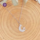  Dây Chuyền Nữ Mặt Trăng Đính Đá & Kỳ Lân- Dây Chuyền Bạc 925- Moon & Unicorn-  - Silver 925 Ddreamer Jewelry-355DCH 