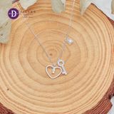  Dây Chuyền Nữ Trái Tim & Chìa Khoá Dây Chuyền Bạc 925 - Heart Lock - Key - White Stone - Silver 925 Ddreamer Jewelry-293DCH 