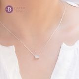  Dây Chuyền Nữ Mặt Đá Trụ Baguette (Lớn)- Dây Chuyền Bạc 925- Tube Rectangle Stone - Silver 925 Ddreamer Jewelry-881DCH 
