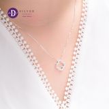  Dây Chuyền Cỏ 4 Lá Line Đá CZ Bạc 925- Curvy Lucky Flower Line - Silver 925 Ddreamer Jewelry - 1162DCH 