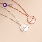  Silver Necklace LOVE Circle Pendant  - Dây Chuyền Bạc 925 Cao Cấp Mặt Tròn Xà Cừ Trắng Ddreamer 1180DCH 