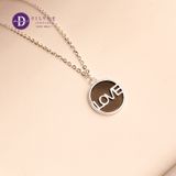  Silver Necklace LOVE Circle Pendant  - Dây Chuyền Bạc 925 Cao Cấp Mặt Tròn Xà Cừ Trắng Ddreamer 1180DCH 