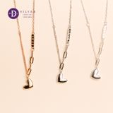  Silver Necklace Heart & Love Tag Chain - Dây Chuyền Bạc 925 Cao Cấp Trái Tim Love  Ddreamer 284DCH 