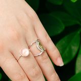  Teardrop Peridot Gemstone Silver Ring - Nhẫn Bạc 925 đá Peridot 057SR 