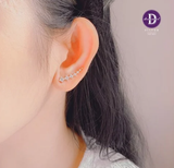  Bông Tai Bạc 925-Hoa Tai Earclimbers 1 Line Đá Trắng - Long Pluton- Silver 925 Earrings-294ECB 