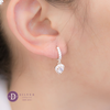 Heart Button 7mm Silver Earring - Hoa Tai Khoen Bạc 925  Khoen 1 Line Đá Tòn Ten - Trái Tim Viền Đá 7mm  - 2925BTK