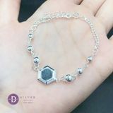  Sterling Silver Bracelet -Vòng Tay Bạc 925 Dây Bi Đôi Khối Lục Giác Hexa & Bi VTT129 Ddreamer 