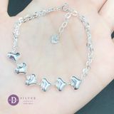  Lắc Tay 6 Trái Tim - Big Heart Chain Silver Bracelet 097VTT 