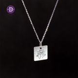  Engraved Signature Lotus Flower Pendant Silver 925 Necklace - Vietnam Lotus Necklace - Dây Chuyền Hoa Sen 