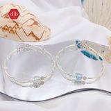  Đá Thiên Nhiên Hỗ Trợ Giảm Stress  - Vòng Đá Beryl Aquamarine Charm Bạc - Mix Đá Aquamarine - Moonstone  - Vòng Dây Đá Phong Thủy & Bạc 925- Ddreamer 