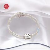  Vòng Đá Tình Bạn - Vòng Đá Beryl Aquamarine Mix Charm Bạc 925 - Charm Mây và Charm Smile - Vòng Dây Đá Phong Thủy & Bạc 925- Ddreamer 