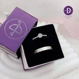  Couple Rings - Nhẫn Cặp Princess 1 Viên Đá CZ 4.5li  & Bản Nhám 4mm - 2620NH 1920NT 