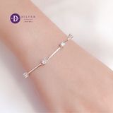  Gem Silver Bar Bracelet - Vòng Tay Bạc 925 Đính 7 Viên Đá CZ 4li 1292VTH 