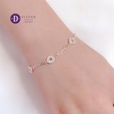  4 Lucky Coin Silver Bracelet - Vòng Tay Bạc 925 Vòng Tay 4 Đồng Tiền May Mắn Đính Đá 1297VTH 