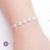  5 Diamond Buttons Adjustable Bracelet - Vòng Tay Dây Rút Freesize Bạc 925 5 Ổ Đá 1252VTH - Gợi Ý Quà Tặng 