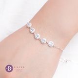  5 Diamond Buttons Adjustable Bracelet - Vòng Tay Dây Rút Freesize Bạc 925 5 Ổ Đá 1252VTH - Gợi Ý Quà Tặng 