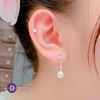 Bông Tai Ngọc Trai Nhân Tạo - Bông Tai Bạc 925 Kiểu Dài Tòn Ten - Twist Falling Pearl Earrings 3100BTH