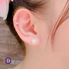 Bông Tai Ngọc Trai Nhân Tạo - Bông Tai Bạc 925 Premium Ngọc Trai 9mm 11mm Viền 2 Line Đá -Double Line Stone Pearl Halo 9mm 11mm Earrings 1161BTH