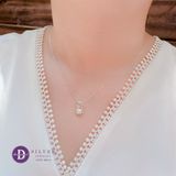  Dây Chuyền Ngọc Trai Nhân Tạo - Dây Chuyền Bạc 925 Kiểu Hoa Hồng - Rose Pearl Flower Sterling Silver Necklace - 446DCH 