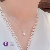  Dây Chuyền Ngọc Trai Nhân Tạo - Dây Chuyền Bạc 925 Kiểu Hoa Hồng - Rose Pearl Flower Sterling Silver Necklace - 446DCH 