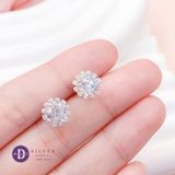  Flower Stone Silver Earrings - Hoa Tai Ổ Hoa 12 cánh Đá Chủ 6mm Ddreamer - 3103BTH 