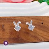  Bunny CZ Stone Silver Earrings - Hoa Tai Thỏ Đính Đá CZ 6mm Ddreamer - 3111BTH 