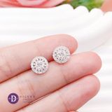  Circle Ice Wheel Silver Earrings - Hoa Tai Tròn Đính Đá CZ Ddreamer - 3109BTH 