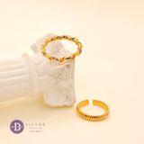  Ribbon Twist Minimal Ring - Nhẫn Bạc Xi Vàng - Nhẫn Trơn Xoắn To Dày - 1931NT 