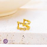  Bông Tai Kẹp Earcuff Vàng Double Line Stone - Yellow Gold Plated Silver 925 Earcuff Earrings 2751EC 