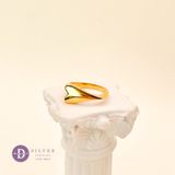  Pointy Heart Signet Silver Ring Gold Plated - Nhẫn Signet Trái Tim Xi Vàng 2154NT 