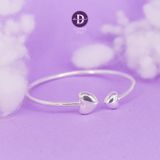  Kiềng Bạc 925 Trái Tim Nữ Tính - Double Bubble Heart Silver Bangle K221 