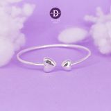  Kiềng Bạc 925 Trái Tim Nữ Tính - Double Bubble Heart Silver Bangle K221 