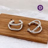  Hoa Tai Bạc 925 Kẹp Vành Earcuff Kiểu Unisex Double Thick Vintage Silver Wire 2756EC 